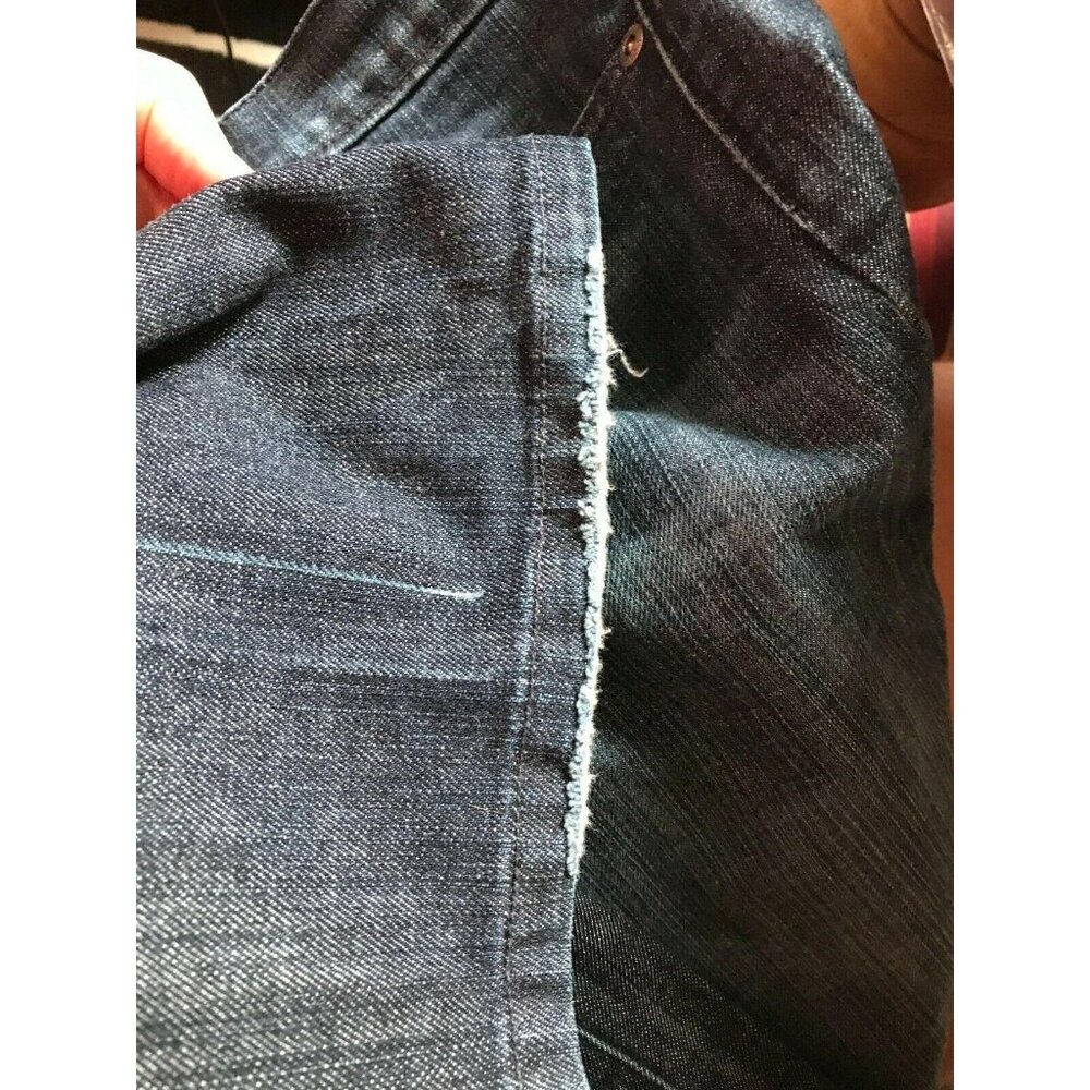 David Kahn Jeans Women's Bootcut Size 27 Dark Wash Blue Distressed Denim - Picture 10 of 11
